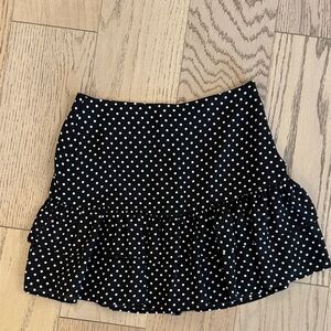 Forever 21 navy, and white polkadot ruffle skirt